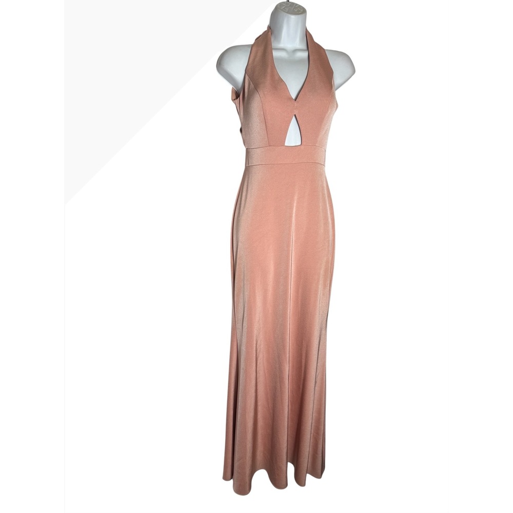 XSSCAPE Formal Dress Size 0 Blush Pink Criss Cross Back Maxi Gown Evening Party